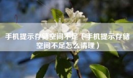 手机提示存储空间不足（手机提示存储空间不足怎么清理）