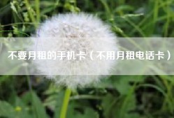 不要月租的手机卡（不用月租电话卡）