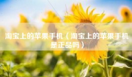 淘宝上的苹果手机（淘宝上的苹果手机是正品吗）