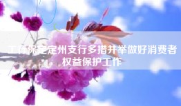 工行保定定州支行多措并举做好消费者权益保护工作
